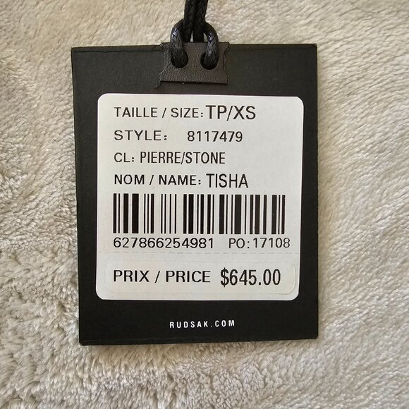 Rudsak 'Tisha' Women's Leather Jacket, Stone Color, Size XS - Picture 15 of 16